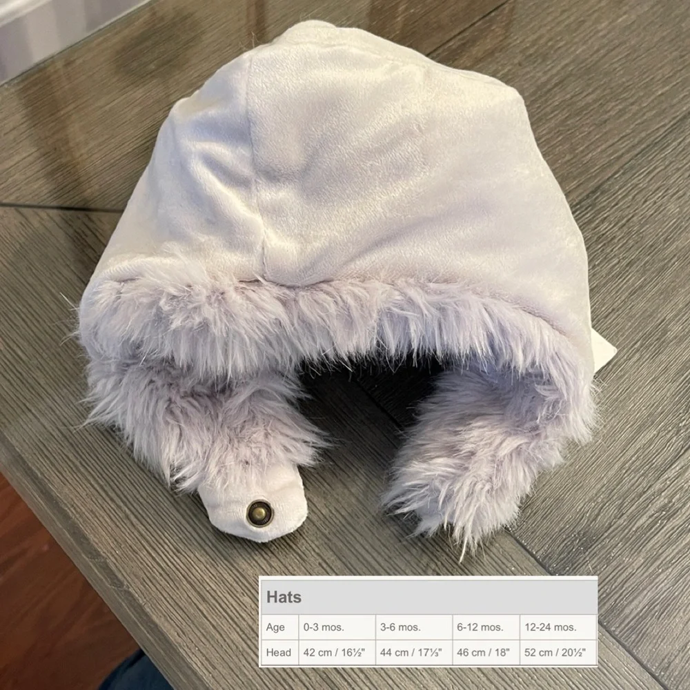 Restoration Hardware LUXE Fur Baby Animal Hood - Grey - 12 Months NWT